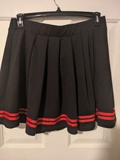 Women's Wild Fable Pleated Black Red Tennis Mini Skirt Size XL Stretch