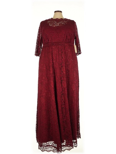 Kiyonna Maxi 4X Leona Lace Formal Red Gown Pockets Lined Elegant Slimming Gala - Picture 4 of 7
