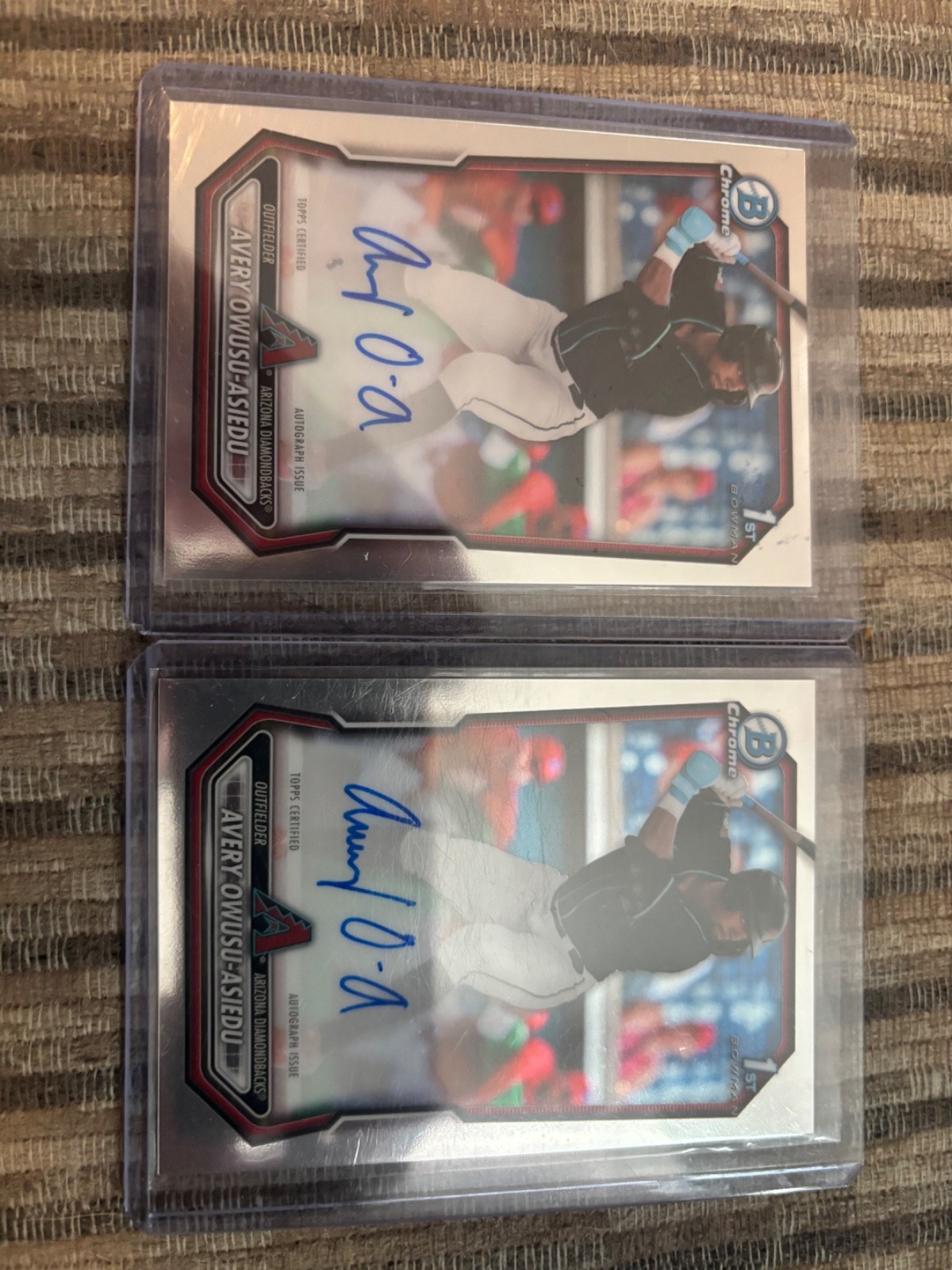 Avery Owusu-Asiedu 2026 Bowman Chrome #CPA-AOW Auto Rookie 1st RC lot of two