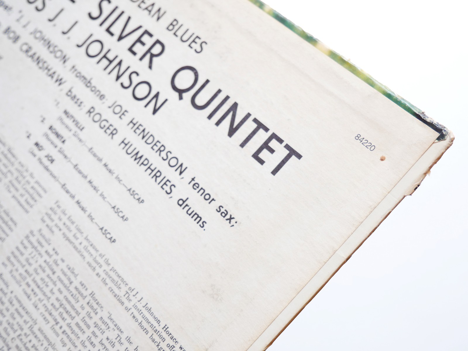 HORACE SILVER Quintet J.J. JOHNSON The Cape Verdean Blues LP BLUE NOTE BST 84220