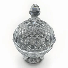 Cristal D’Arques Longchamp Lead Crystal pedestal Candy Dish Covered Glass Jar
