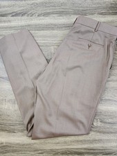 Travel Smart Roundtree Yorke Dress Pants Men's 36x34 Brown Stretch Polyester