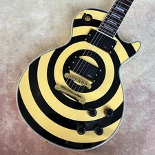 Hot Sale LP Zakk Wylde Yellow Black Electric Guitar Rosewood Fretboard