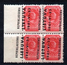 GERMAN-WORLD WAR II OCCUPATION ISSUES Lithuania Cv 2000 € MNH SIGNED