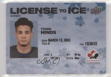 2023 Upper Deck Team Canada Juniors License to Ice Tyson Hinds #LI-30 0e3