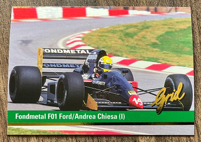 Andrea Chiesa #14 Fondmetal - 1992 Grid Formula 1 F1 Vintage Car Card - CLEAN NM