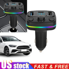 LCD Screen Bluetooth 5.0 Car Wireless FM Transmitter Adapter 2USB PD Charger