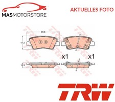 SATZ BREMSBELÄGE BREMSKLÖTZE HINTEN TRW GDB3594 A FÜR HYUNDAI I20,TUCSON,I40