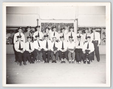Found Photo 1950s Police Group Banquet Portrait Seagram’s 7 Whiskey 5x4"