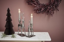 Kerzenleuchter Hirsch- zwei Größen zur Auswahl - silber -  Lene Biere® -