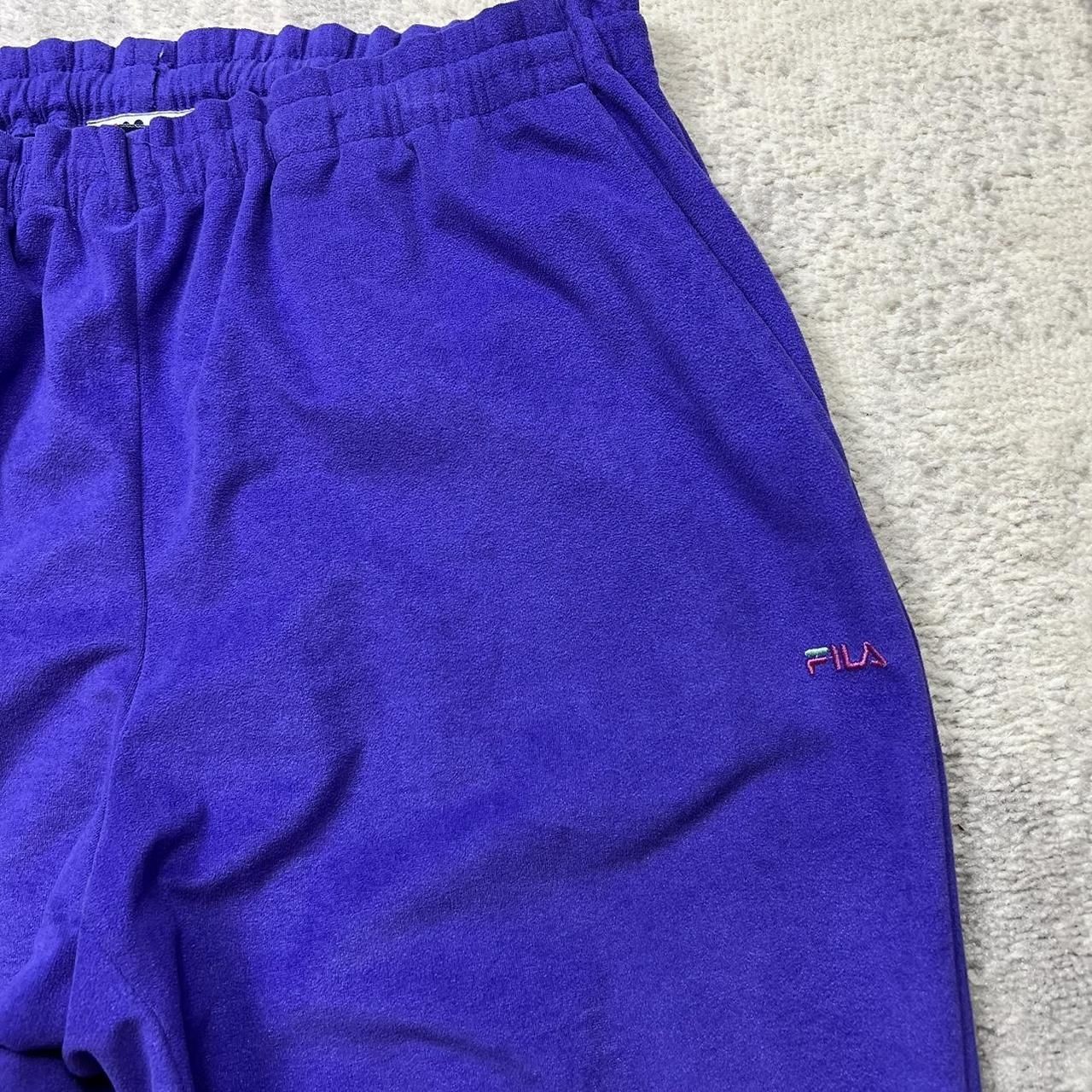 Vintage 80s Fila Tracksuit XL Mens Velour Suede Purple 2 Piece Track Top Joggers image 6
