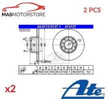 BREMSSCHEIBEN SATZ PAAR VORNE ATE 240113-01371 2PCS P NEU OE QUALITÄT