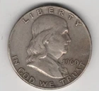 1960 D FRANKLIN HALF DOLLAR 90% SILVER DENVER MINT .50¢ UNITED STATES OF AMERICA