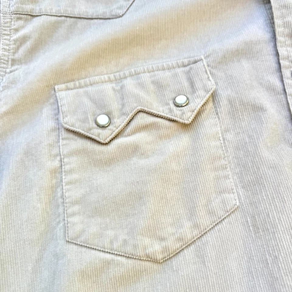 Camisa Levis Pana Perla Snap Beige Tostado Manga Larga Western Talla XL Foto 4 de 4