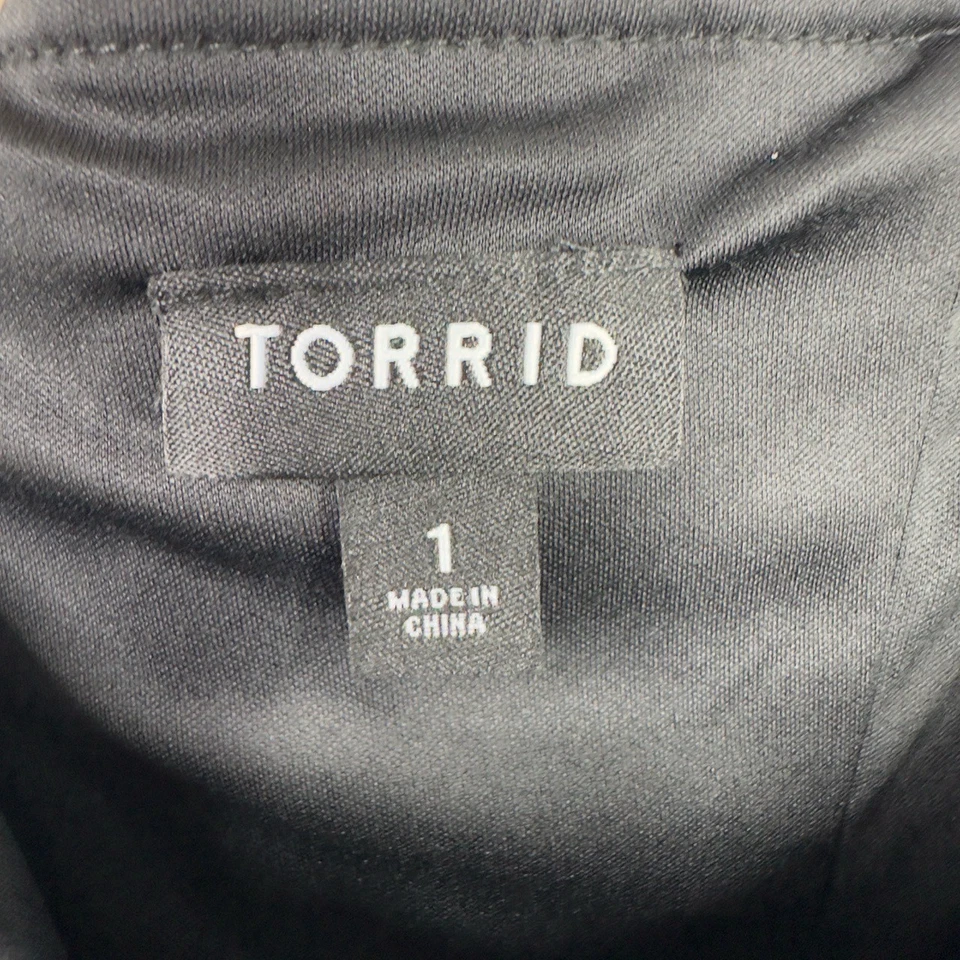 Corsé Torrid Mujer 1X Negro Imitación Cuero Cremallera Completa Moto Gótico Y2K Edgy Punk Foto 4 de 4