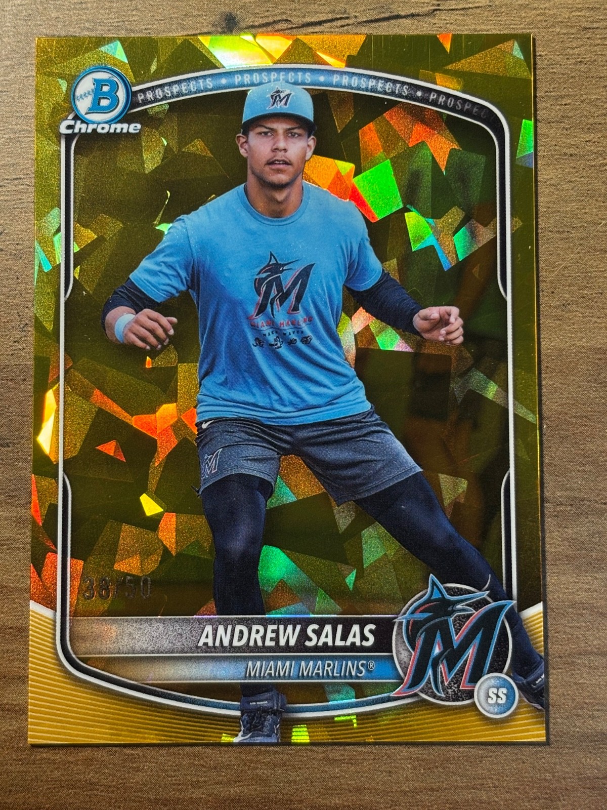 2025 Bowman Chrome Sapphire ANDREW SALAS Image Variation Gold Refractor /50 SP