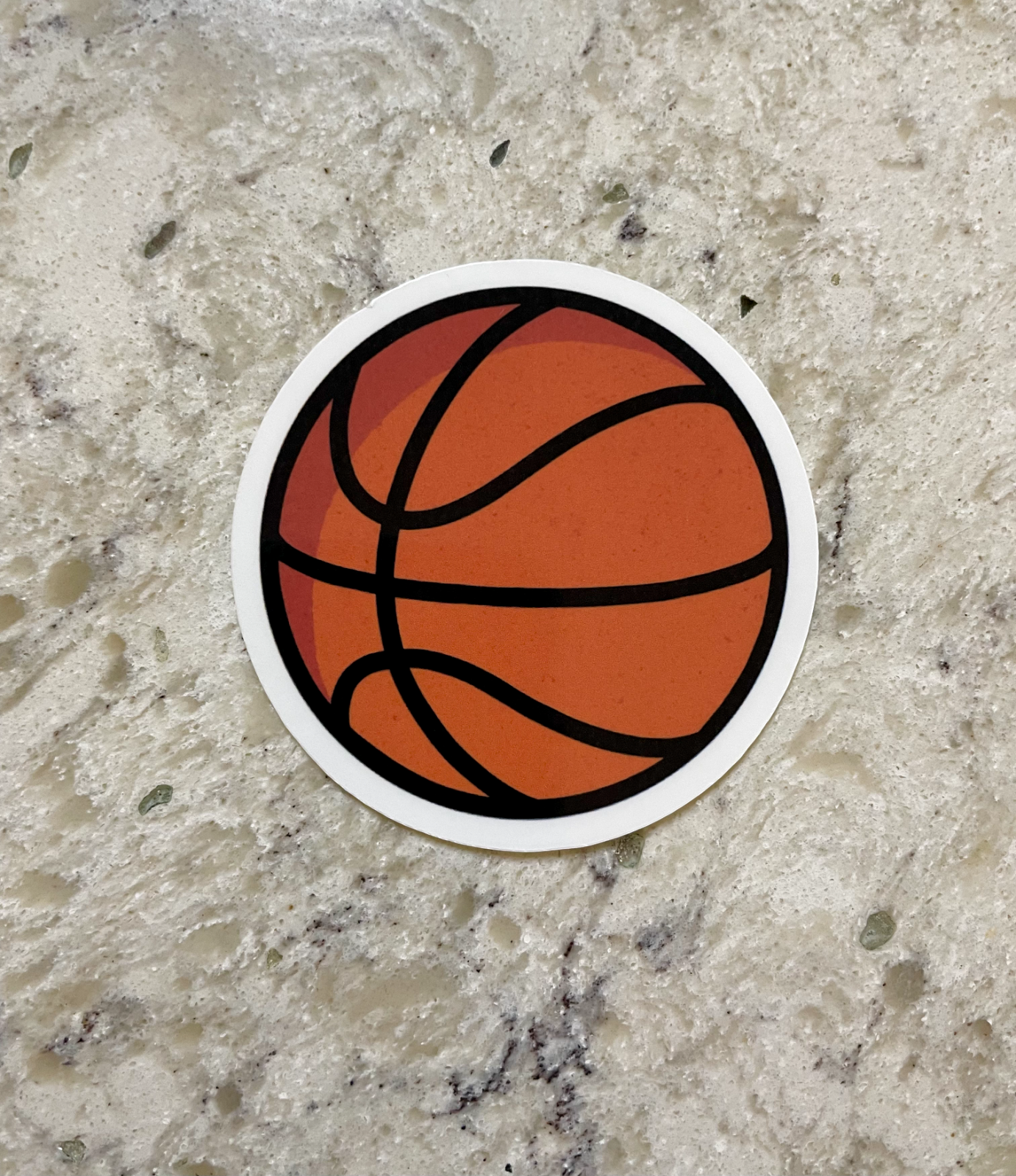 Basketball Sticker with Gloss or Holographic Laminate - Waterproof Decal  