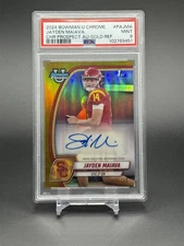 2024 Bowman Chrome U PA-JMA Jayden Maiava True Gold Refractor Auto /50 PSA 9 USC