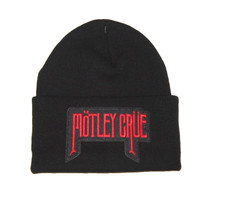 MOTLEY CRUE Music Rock Band Logo Patch Fold Up Beanie Winter Stocking Cap Hat