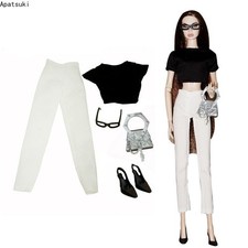 Fashion Doll Clothes Set for 11.5" Outfits 1/6 Accessories Shoes Bag Glasses