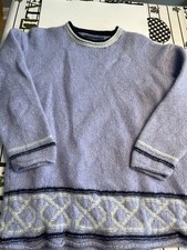 Irelands Eye Wool Silk Blend Crewneck Fisherman Irish Sweater Women  s Sz XL