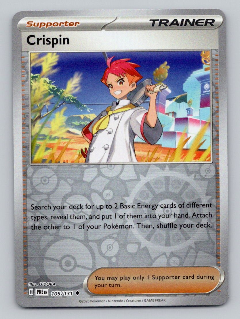 Crispin - 105/131 105/131 Uncommon Prismatic Evolutions Pokemon Reverse Holo NM