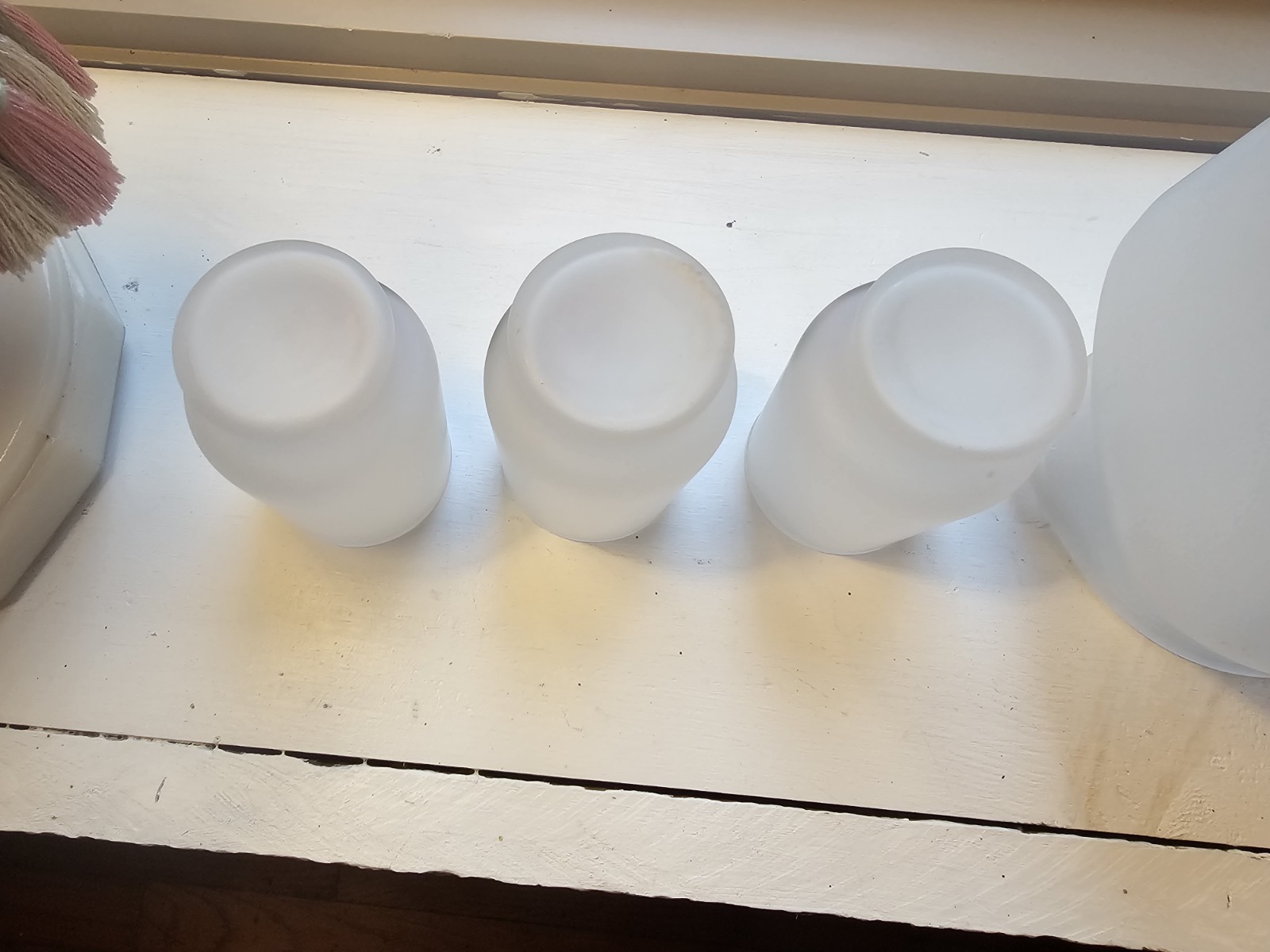 Hazel Atlas VTG Frosted Pitcher with 6 Glasses Apple Juice Set Star Bottom EUC!!