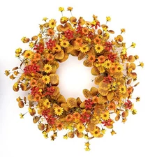  Fall Wreath 22 Inch Fall Wreaths for Front Door Artificial Autumn Wreath with 