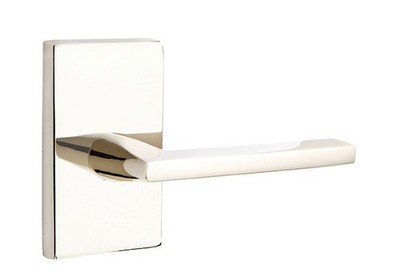 Emtek 5112HLORHUS14 Passage Rectangular Rosette Helios Lever RH Polished Nickel