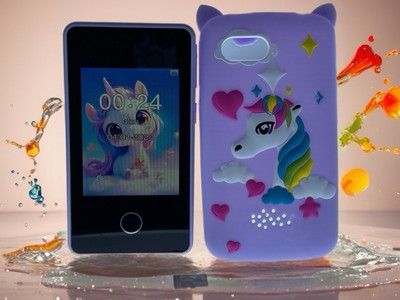 TinyCam Kids Smartphone Unicorn & Case & 1GB Sandisk Micro SD; Tiny Cam TOY
