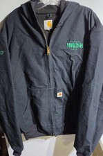 VTG Carhartt J131 Black Mesh Lined Hooded Workwear Jacket L Tall USA Made