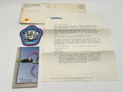 Vintage 1980's Atari Activision Plaque Attack No Plaque Pack Patch w/ Letter