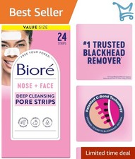 Blackhead Remover Strips Deep Cleansing Pore Nose Chin Forehead Oil-Free Unsc...