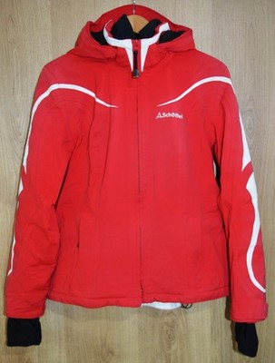Schoffel Emily Gore-Tex Skijacke Kapuze Damen UK14 rot/weiß Wintersport