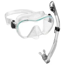 Scuba Snorkeling Freediving Silicone Frameless Mask + Dry Snorkel Set +Carry Bag