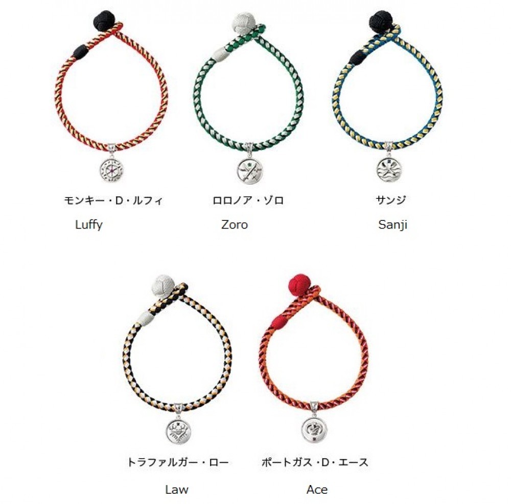 New One Piece Kyo Kumihimo Braid Bracelet Luffy Zoro Sanji