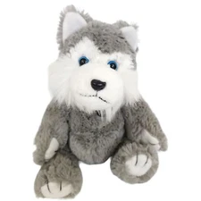 Steven Smith Husky Wolf Plush Stuffed Animal Blue Eyes 7 inch