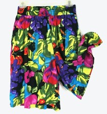 Vintage 80s Naughton Tropical Rayon Shorts M