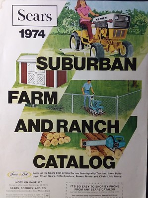 Sears 1974 Suburban Farm Catalog COLOR Lawn Garden Tractor SS/16