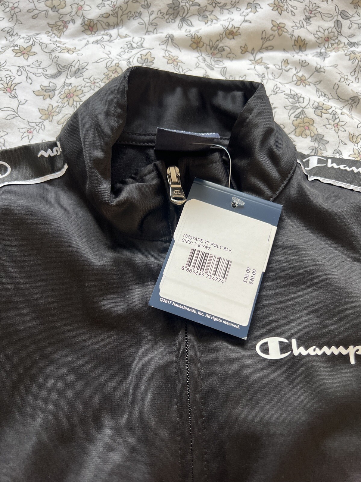 CHAMPION | Kid’s Black Full Zip Training Track Jacket | Size 7-8Yrs RRP£35 image 2