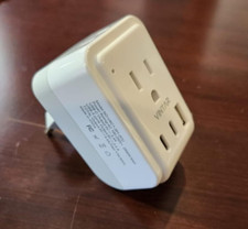 1 Pack European Travel Plug Adapter Foldable International Power Plug with 2 AC