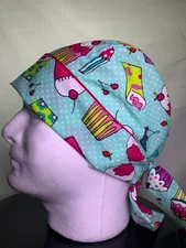 RN Cap Medical Surgical Scrub Nurse Hat Chef Headgear Headpiece HandMade in USA