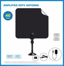 NEW AMPLIFIED INDOOR HDTV ANTENNA POWER HIGH GAIN 20dB UHF VHF FM DIGITAL TV