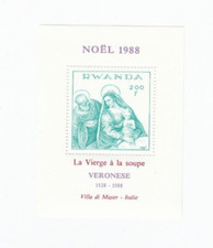 Sondermarke - Gedenkblock - Ruanda - Afrika - Weihnachten 1988 - postfrisch