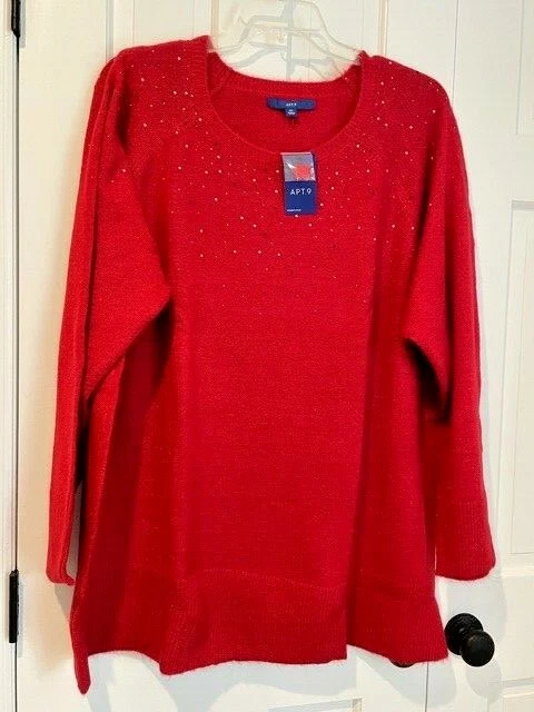 Plus size red sweater clearance