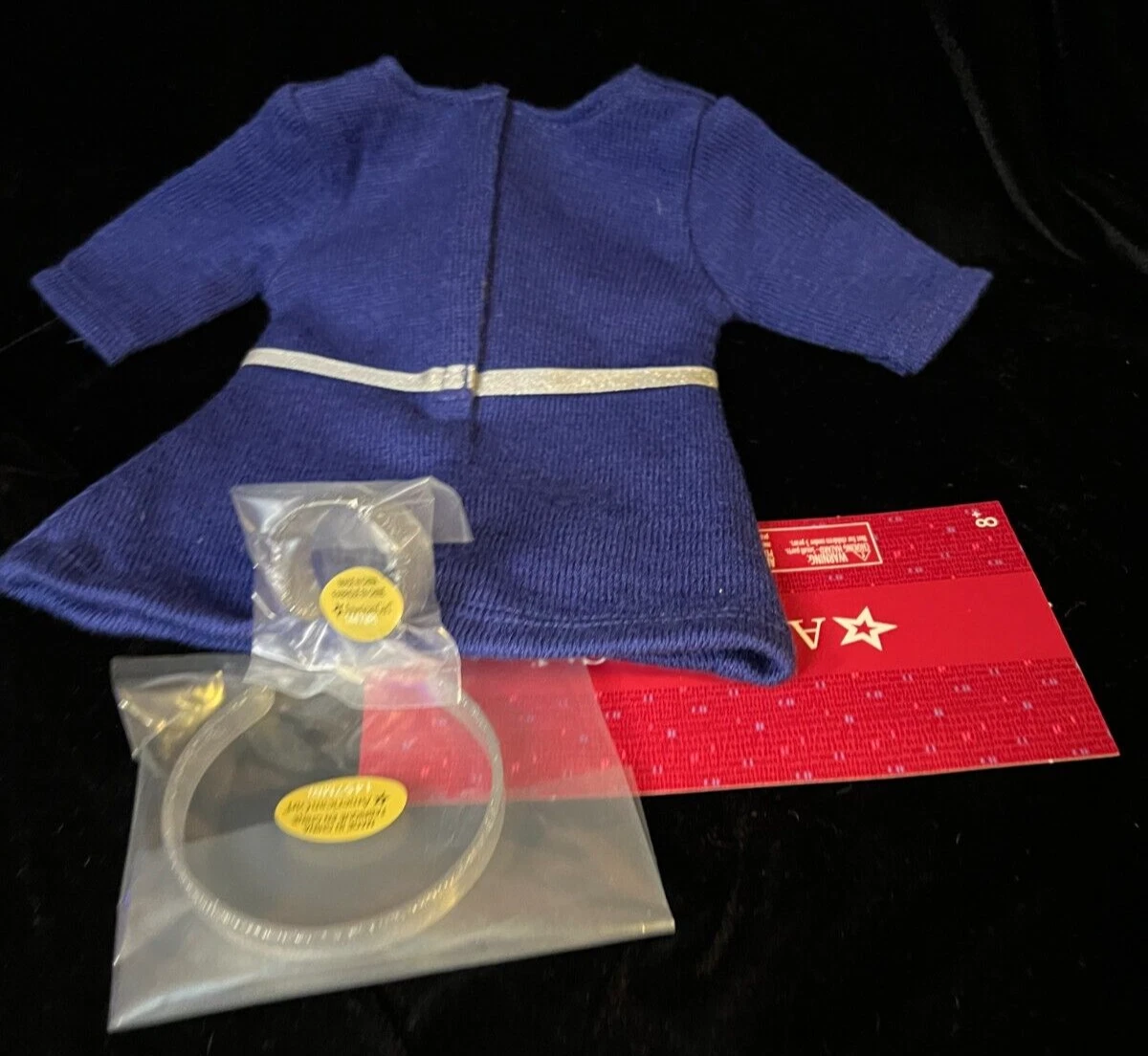 VETEMENTS Abito bambina americana blu con borchie strass nuovo b1