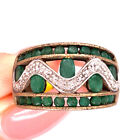 Ring in 10k Yellow Gold 1.75ct Emerald and Diamond Right Hand