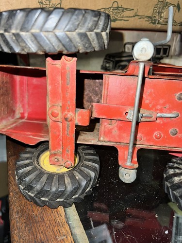 Vintage 1952 Nylint Payloader #1600 Red pressed steel toy with play wear 1st yr - Picture 13 of 14