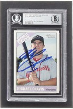 Michael Chavis Signed 2015 Topps Heritage Minors RC #128 (BGS) - Rookie Card
