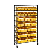 Seville Classics 7-Tier NSF 24-Bin Rack, 36" W X 14.25" D X 63.5" H